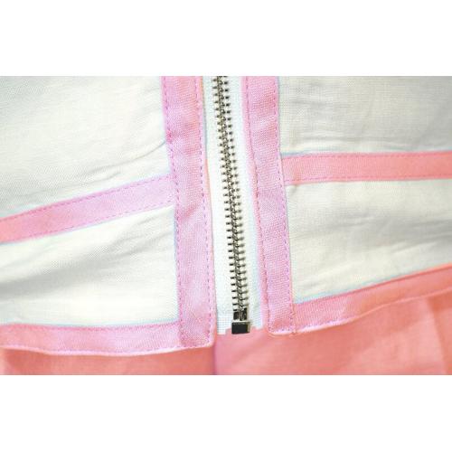 Cigar White / Pink Linen / Cotton Modern Fit Zip-Up Jacket Outfit BRX-457